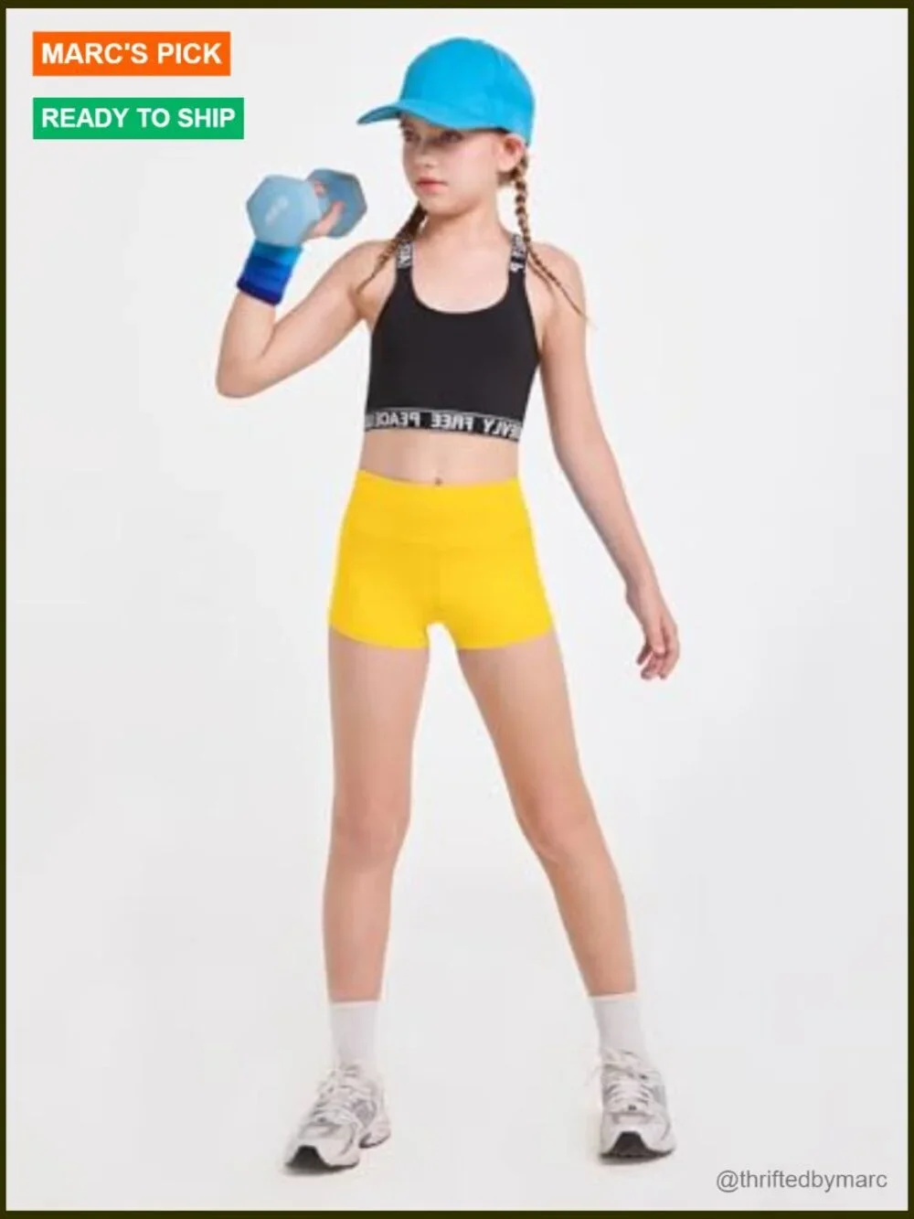 Girls high waist bike shorts athletic yoga activewear
